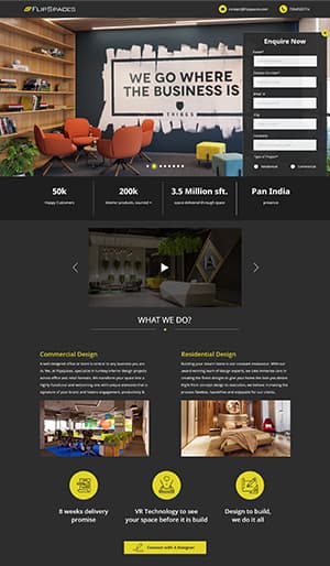 High Converting Landing Page Created by Logicloop for Flip Spaces