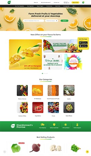 High Converting Landing Page Created by Logicloop for Kisan Konnect